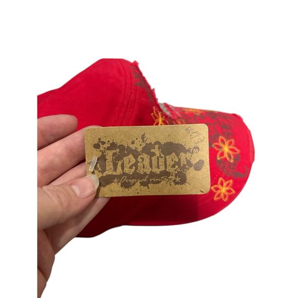 Leater Vintage Red Fleur de Lis Rhinestone Cadet
Cap NWT Y2K - Picture 5 of 6